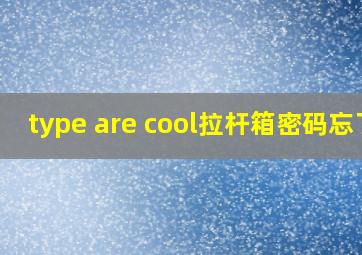 type are cool拉杆箱密码忘了